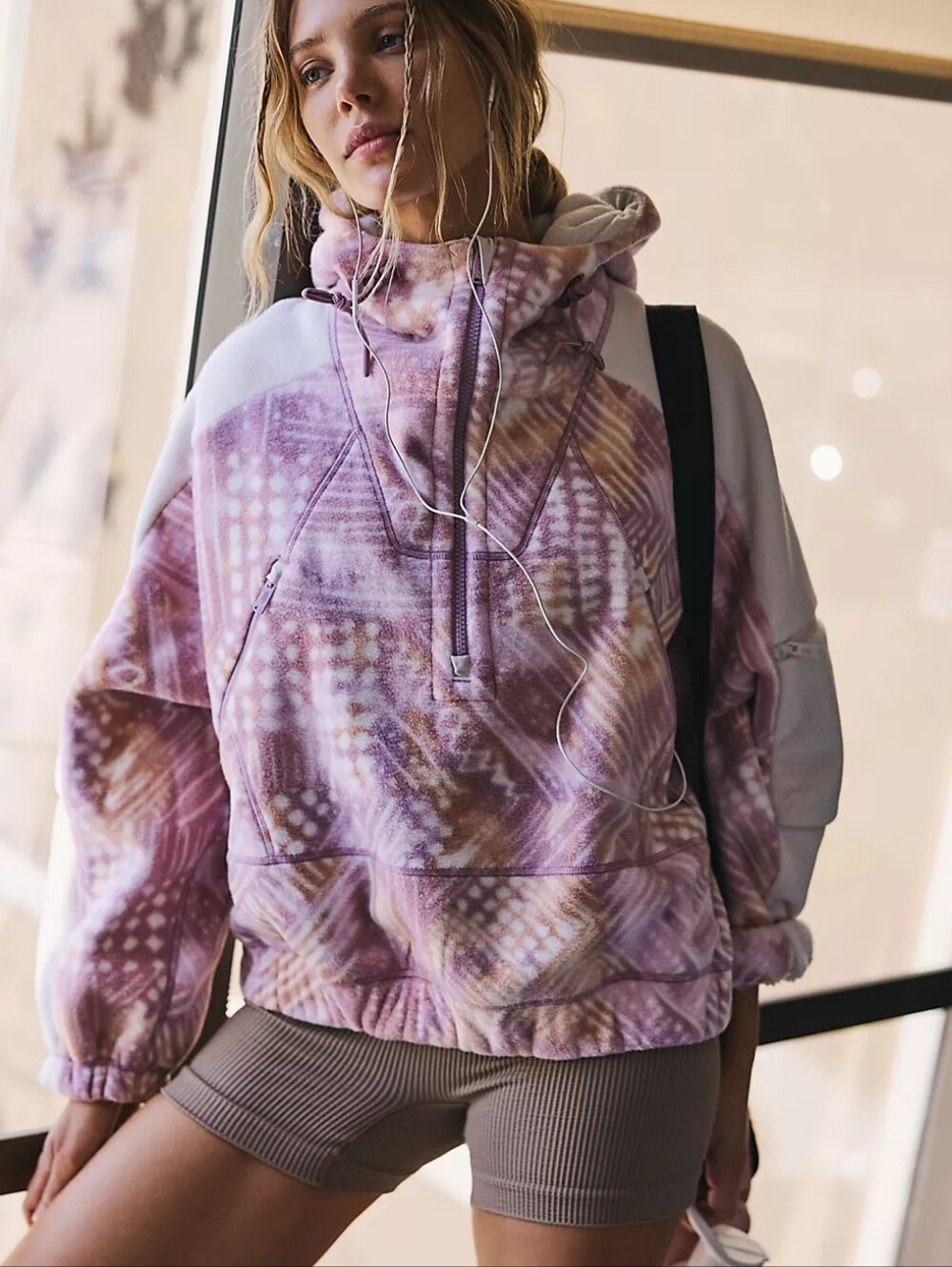 Free People Wild And Free Printed Fleece Pullover Jacket Small